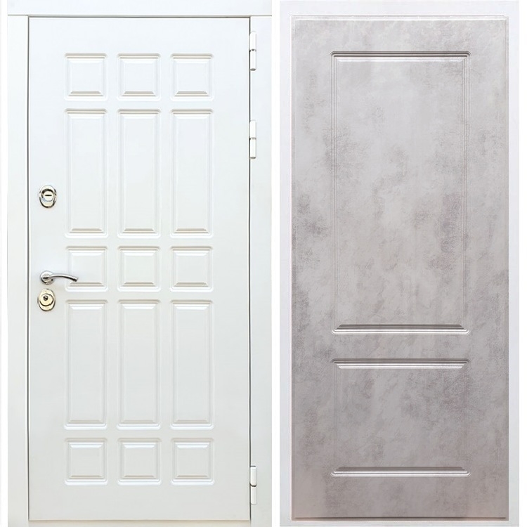 Входная белая дверь DALLAS ФЛ-117 Бетон темный 32913