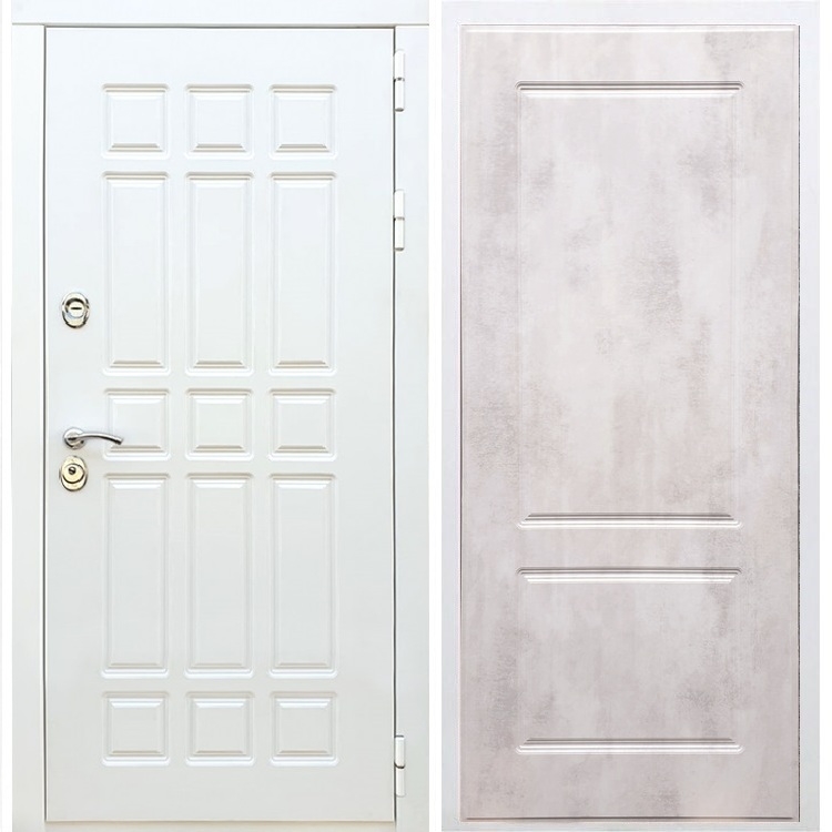 Входная белая дверь DALLAS ФЛ-117 Бетон светлый 32916