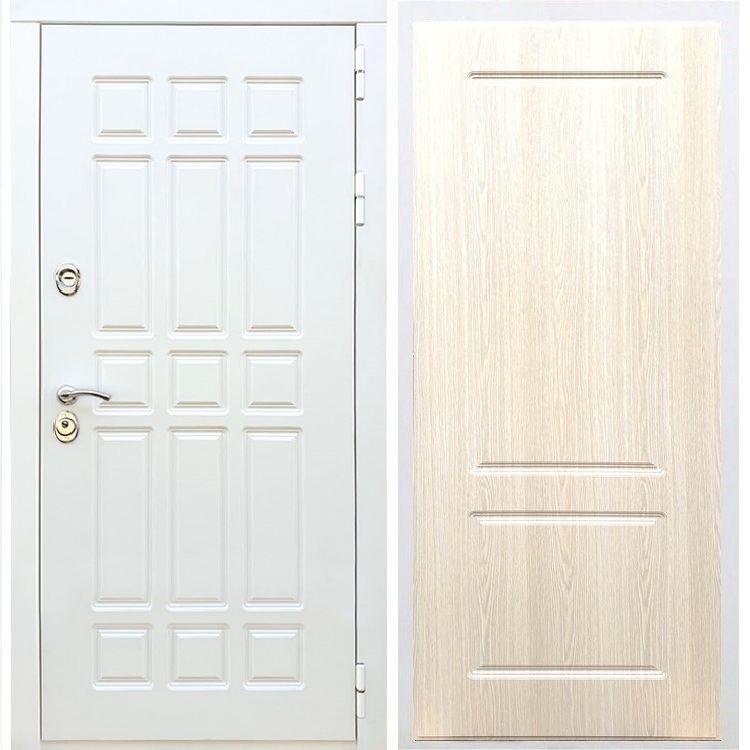 Входная белая дверь DALLAS ФЛ-117 Беленый дуб 32917