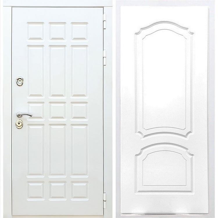 Входная белая дверь DALLAS ФЛ-140 Белый силк сноу 32951