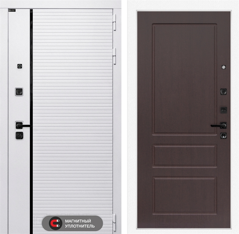 Входная белая дверь Лабиринт ROYAL 03 - Орех премиум 3918964