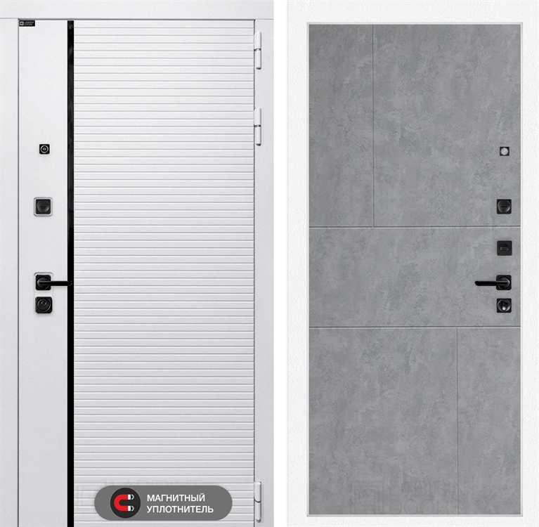 Входная белая дверь Лабиринт ROYAL 21 - Бетон светлый 3919153