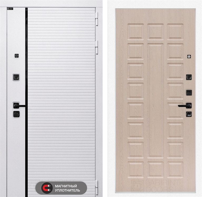 Входная белая дверь Лабиринт ROYAL 04 - Беленый дуб 3919156