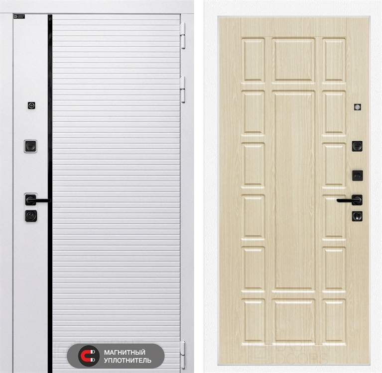 Входная белая дверь Лабиринт ROYAL 12 - Беленый дуб 3919167