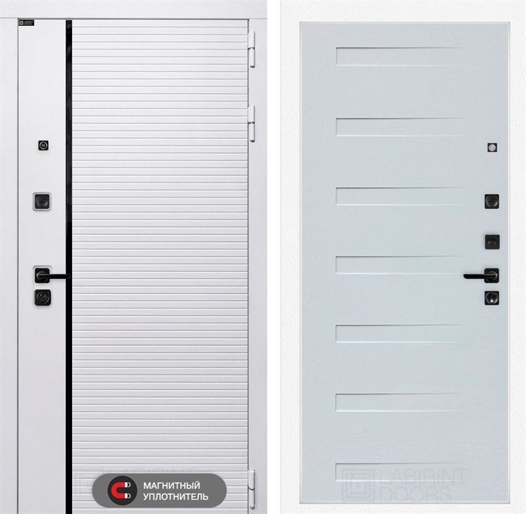 Входная белая дверь Лабиринт ROYAL 14 - Дуб кантри белый горизонтальный 3919170