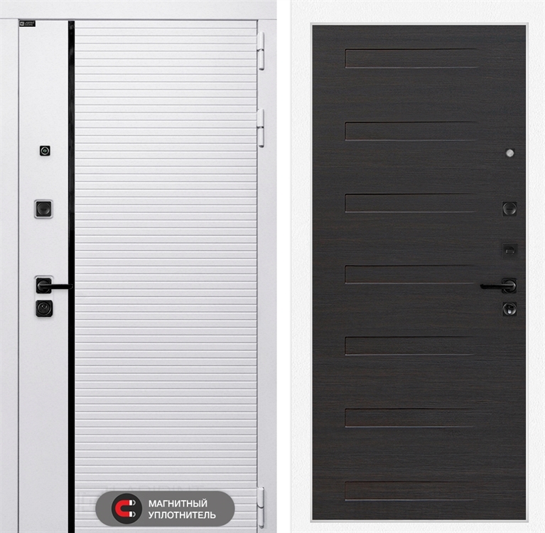 Входная белая дверь Лабиринт ROYAL 14 - Эковенге поперечный 3919171