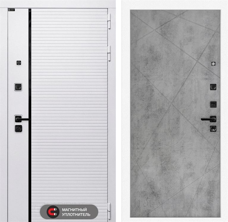 Входная белая дверь Лабиринт ROYAL 24 - Бетон светлый 3919147