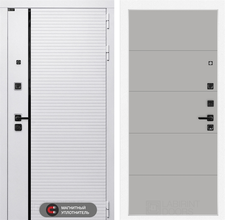 Входная белая дверь Лабиринт ROYAL 13 - Грей софт 38448