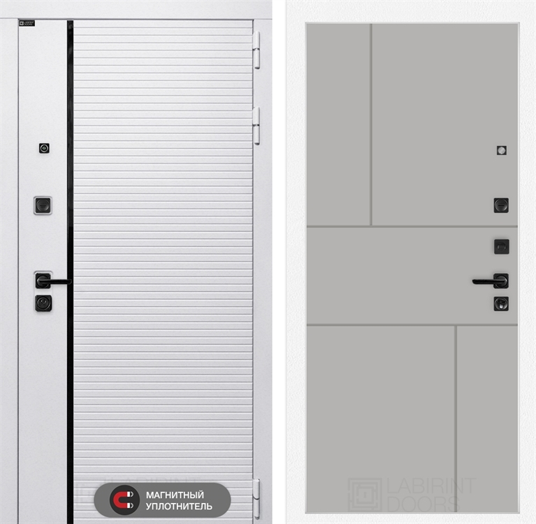 Входная белая дверь Лабиринт ROYAL 21 - Грей софт 38450