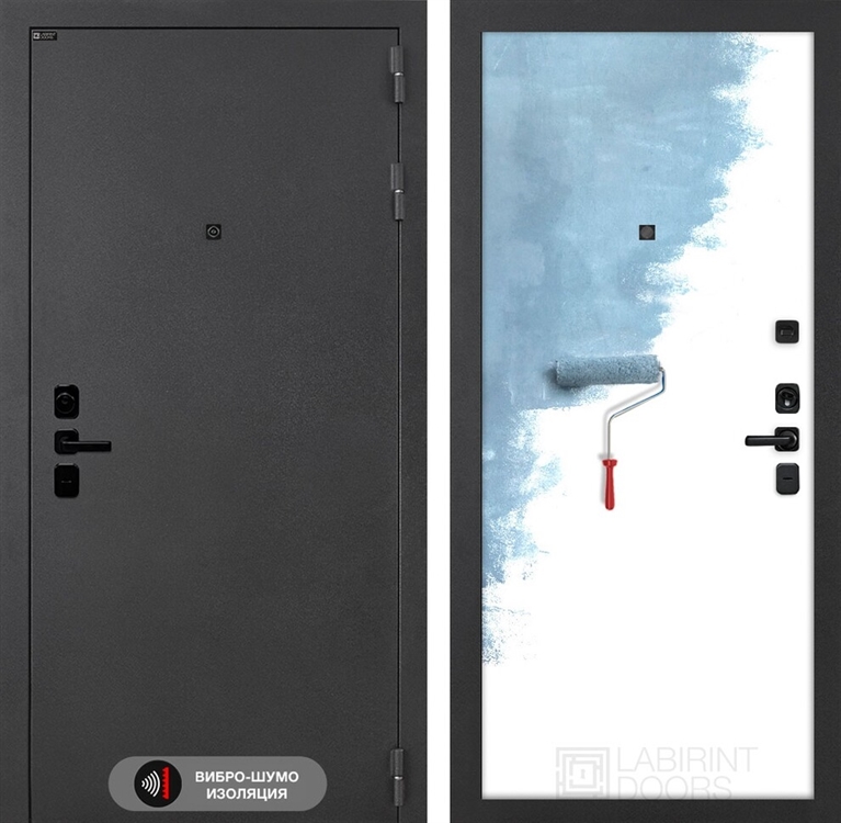 Входная металлическая дверь Лабиринт ACUSTIC 28 - Грунт под покраску 42316
