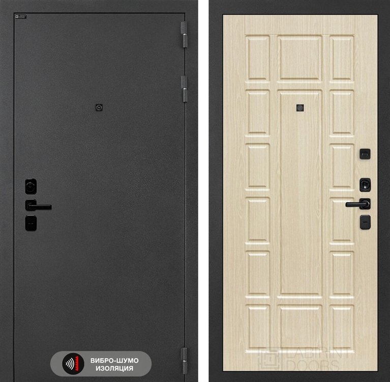 Входная металлическая дверь Лабиринт ACUSTIC 12 - Беленый дуб 42321