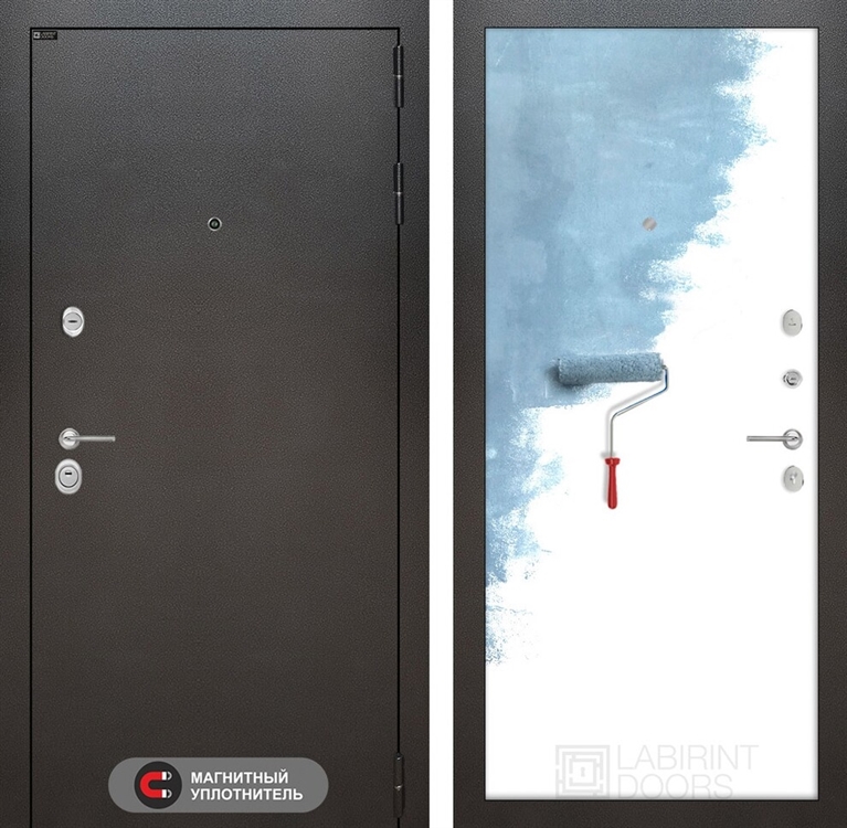 Входная металлическая дверь Лабиринт SILVER 28 - Грунт под покраску 42343