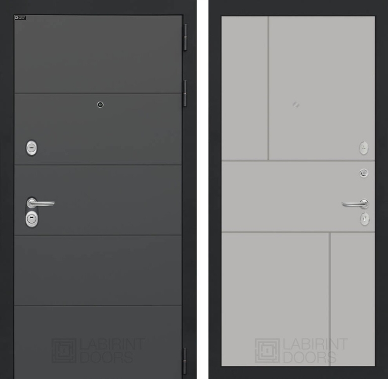 Входная металлическая дверь Лабиринт ART графит 21 - Грей софт 42345