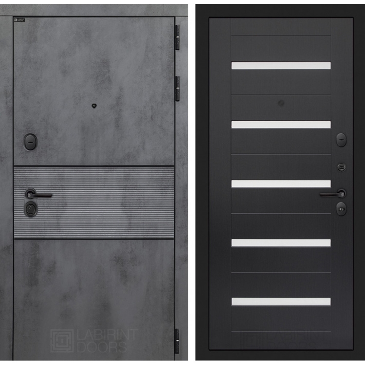 Входная металлическая дверь Лабиринт INFINITY 01 - Венге, стекло белое 42489