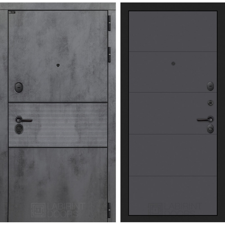 Входная металлическая дверь Лабиринт INFINITY 13 - Графит софт 42492