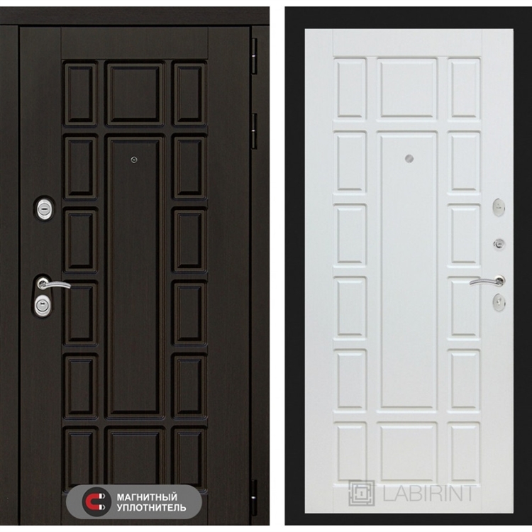 Входная металлическая дверь Лабиринт Нью-Йорк 12 - Белое дерево 2432400