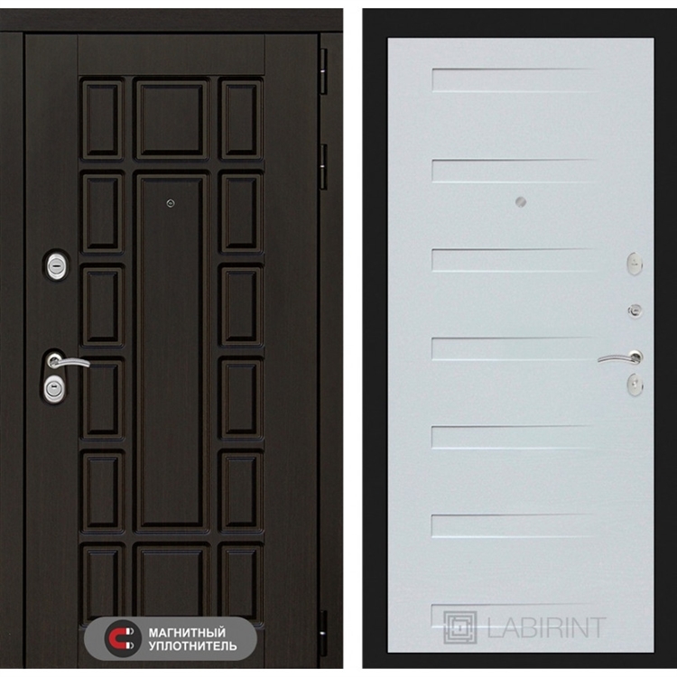 Входная металлическая дверь Лабиринт Нью-Йорк 14 - Дуб кантри белый горизонтальный 2430898