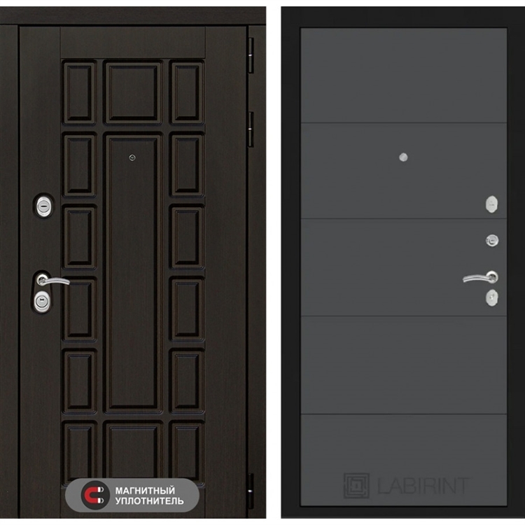 Входная металлическая дверь Лабиринт Нью-Йорк 13 - Графит софт 3905582