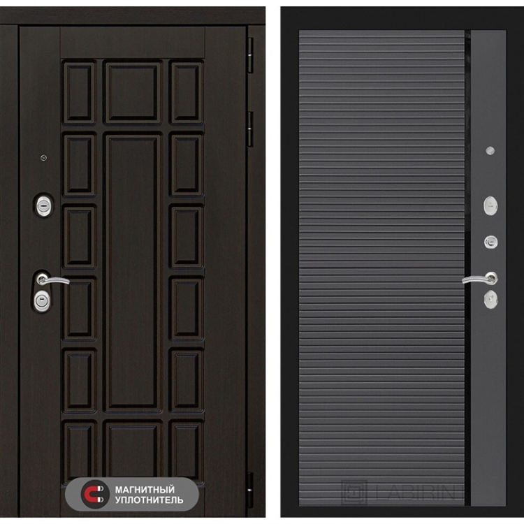 Входная металлическая дверь Лабиринт Нью-Йорк 22 - Графит софт, черная вставка 3769476