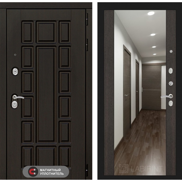 Входная металлическая дверь Лабиринт Нью-Йорк с Зеркалом Максимум - Венге 1476604