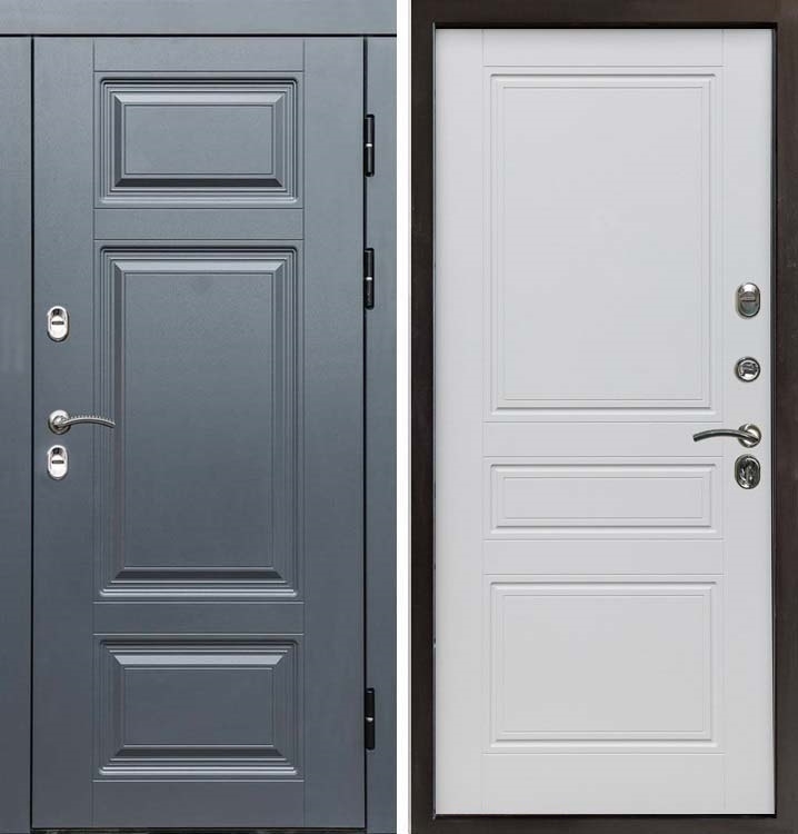 Входная металлическая дверь с терморазрывом Интерма Классика Белый матовый 42656