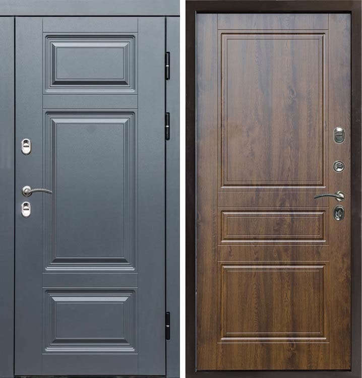 Входная металлическая дверь с терморазрывом Интерма Классика Дуб 42659