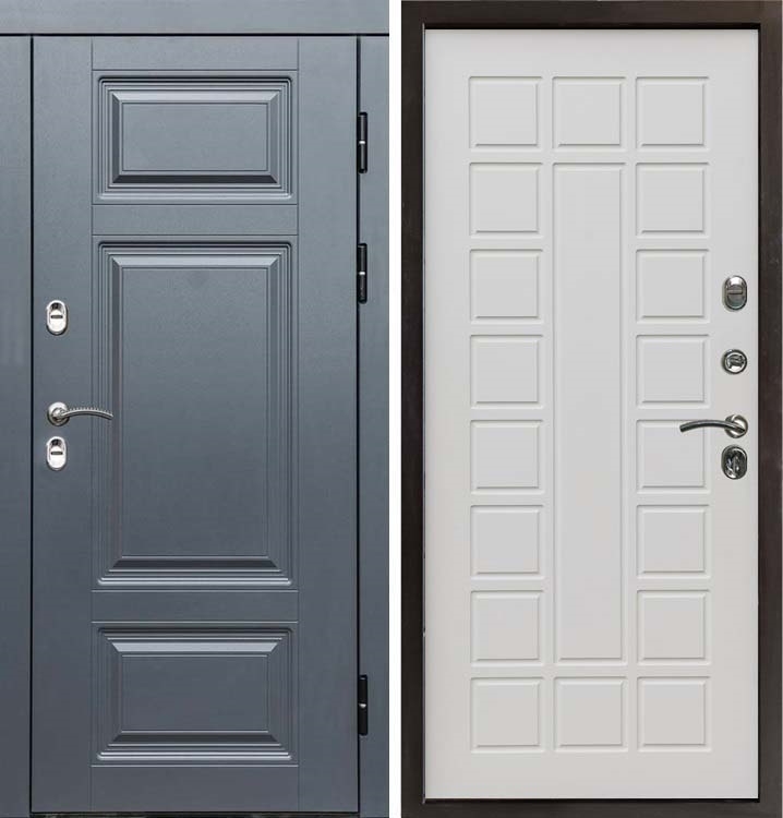 Входная металлическая дверь с терморазрывом Интерма Престиж Бежевый матовый 42653