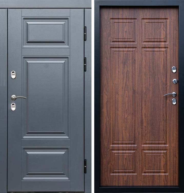 Входная металлическая дверь с терморазрывом Интерма Премиум Орех 42649