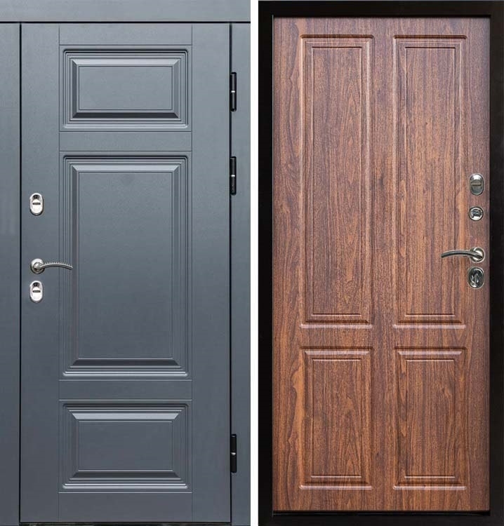 Входная металлическая дверь с терморазрывом Интерма Премиум ФЛ-17 Орех 42650