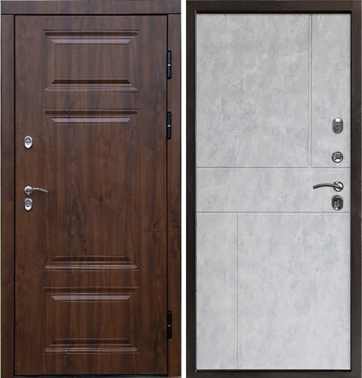 Входная металлическая дверь Термо Премиум Горизонт Бетон светлый 42892