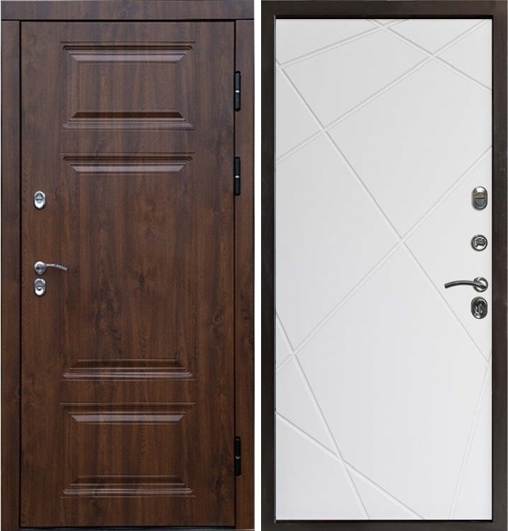 Входная металлическая дверь Термо Премиум Лучи Белый матовый 42876