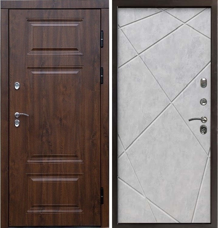 Входная металлическая дверь Термо Премиум Лучи Бетон светлый 42877