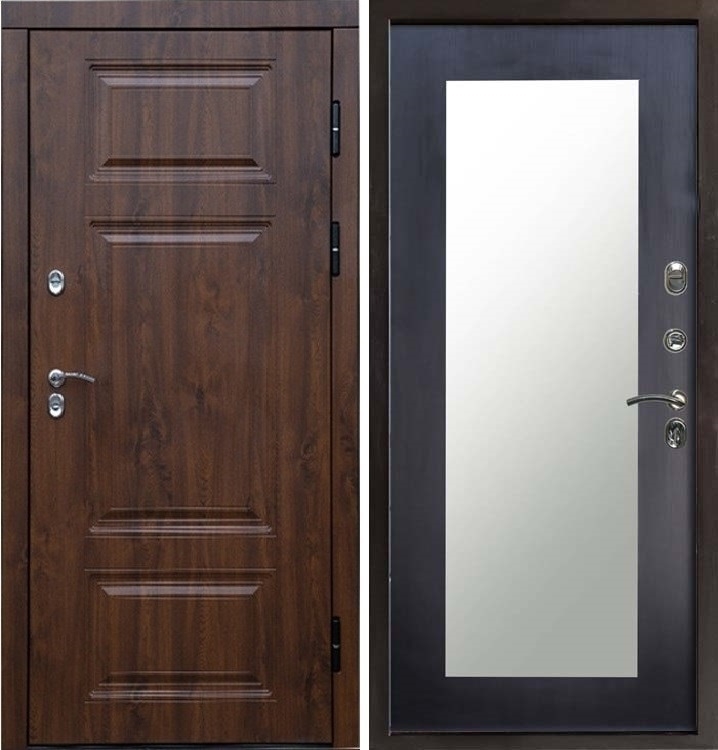 Входная металлическая дверь Термо Премиум Триумф с зеркалом Венге 42866