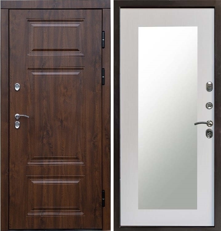 Входная металлическая дверь Термо Премиум Триумф с зеркалом Лиственница 42868