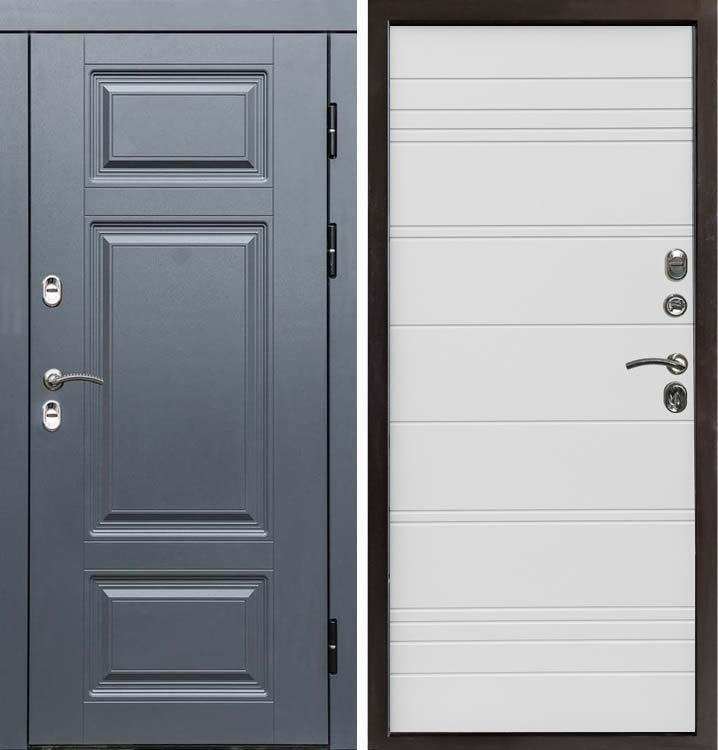 Входная металлическая дверь с терморазрывом Интерма фл-249 Белый матовый 43191