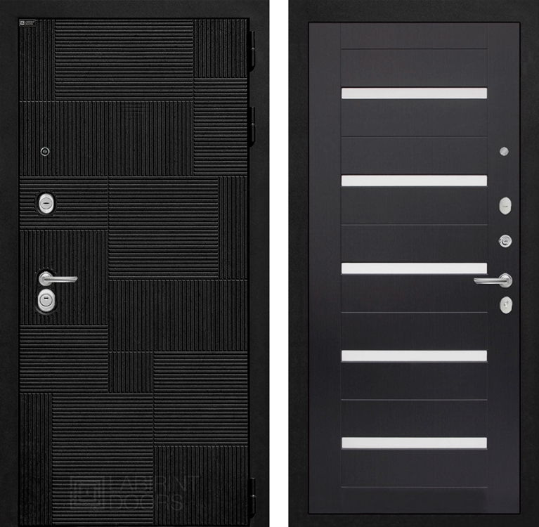 Входная металлическая дверь Лабиринт Pazl-Пазл 01 - Венге, стекло белое 43434