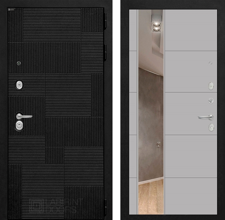 Входная металлическая дверь Лабиринт Pazl-Пазл с Зеркалом 19 - Грей софт 43440