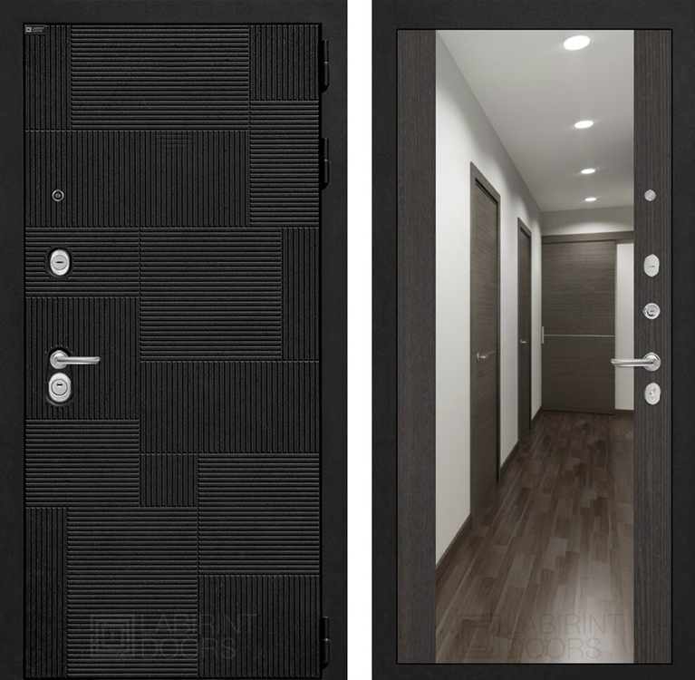 Входная металлическая дверь Лабиринт Pazl-Пазл с Зеркалом Максимум - Венге 43426