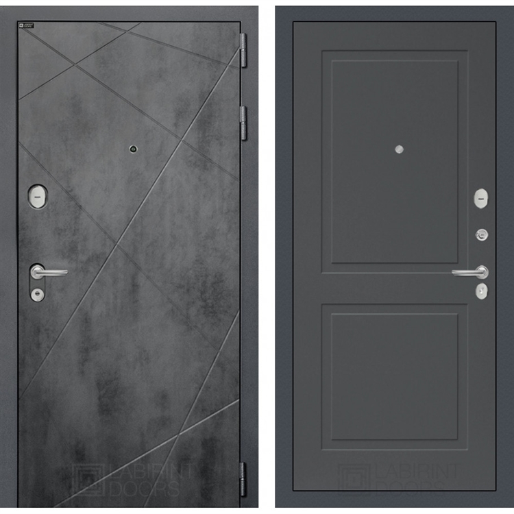 Входная металлическая дверь Лабиринт LOFT 11 - Графит софт 43485