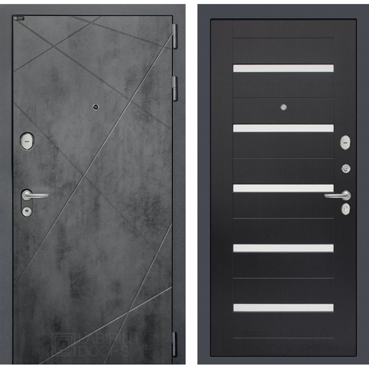 Входная металлическая дверь Лабиринт LOFT 01 - Венге, стекло белое 43487