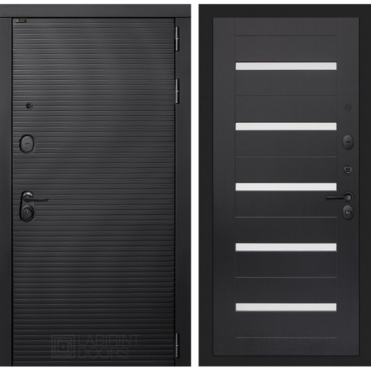 Входная металлическая дверь Лабиринт VOLCANO 01 - Венге, стекло белое 43593