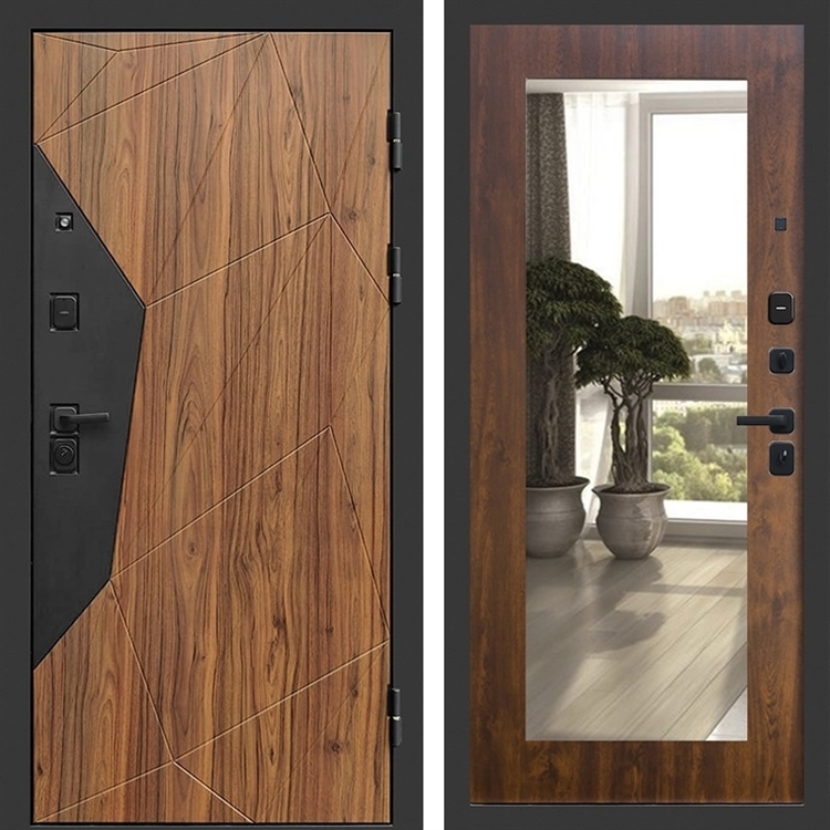 Входная металлическая дверь Авангард фл-251 с зеркалом Дуб 46810