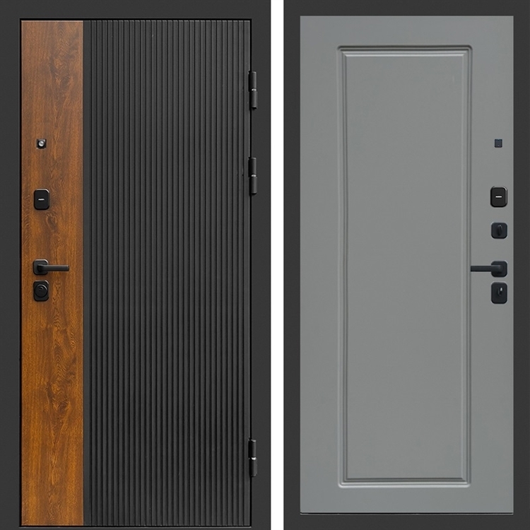 Входная дверь Престиж black фл-543 Грей софт 47412