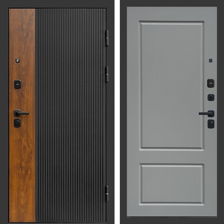 Входная дверь Престиж black фл-643 Грей софт 47420