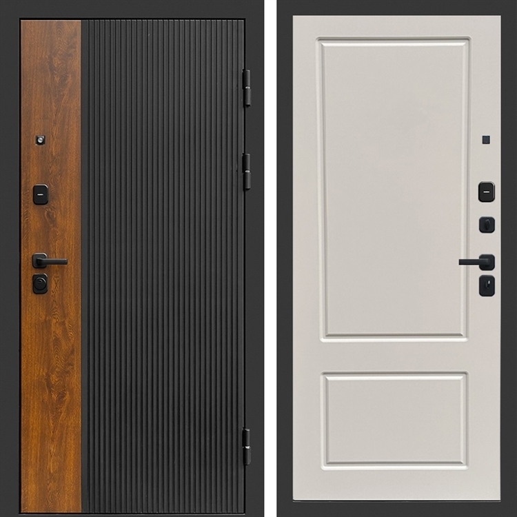 Входная дверь Престиж black фл-643 Слоновая кость 47421