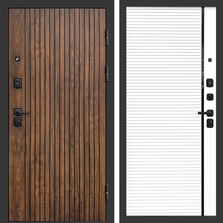 Входная дверь ТВИСТ фл-248 Белый матовый, черная вставка 47451