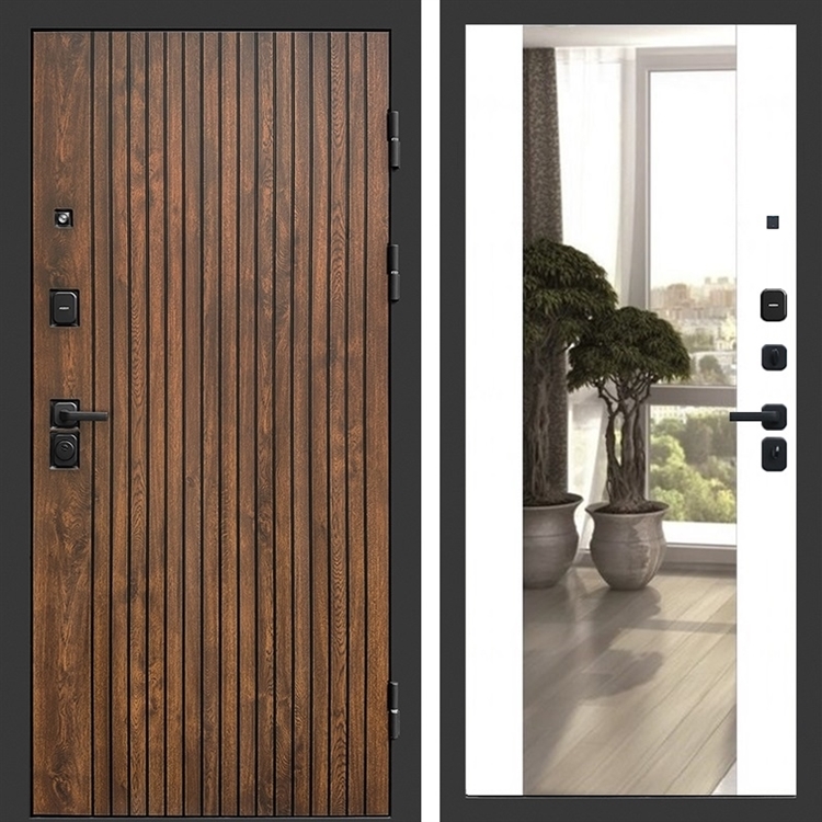 Входная дверь ТВИСТ фл-252 с зеркалом Белый матовый 47462