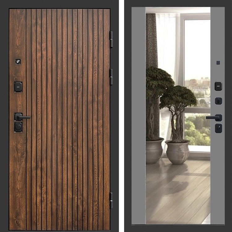 Входная дверь ТВИСТ фл-252 с зеркалом Грей софт 47468