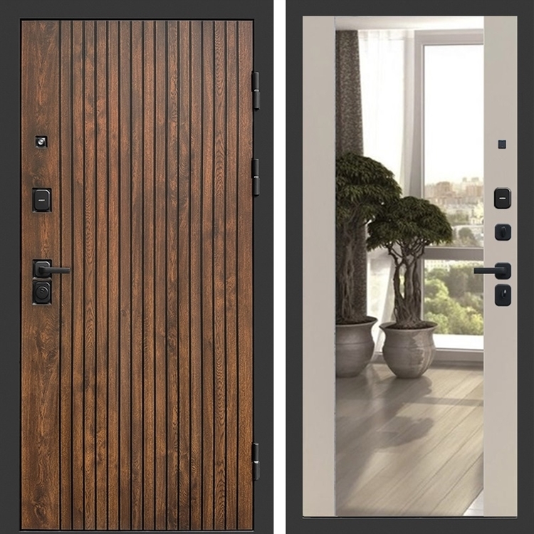 Входная дверь ТВИСТ фл-252 с зеркалом Слоновая кость 47469