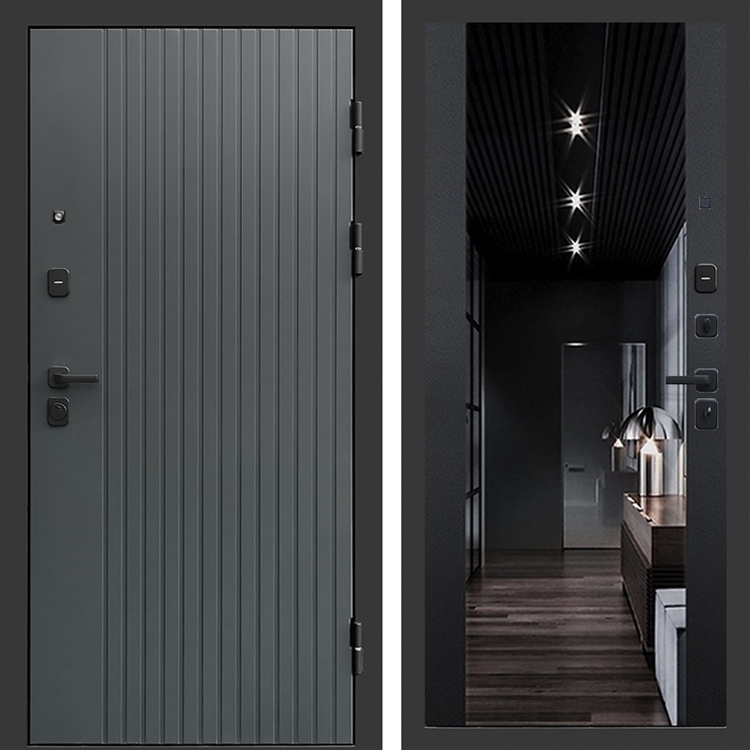 Входная дверь Гермес фл-252 с зеркалом Черный кварц 47535